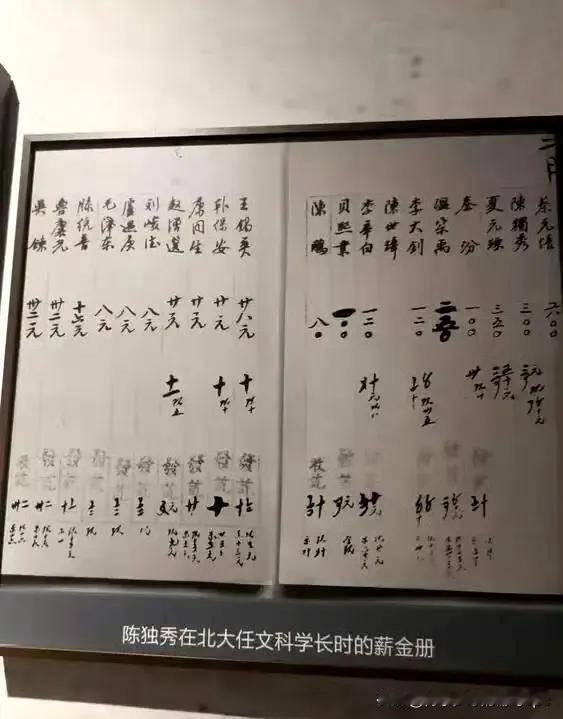 北大民国时期薪资册，对比当时物价，挣的真不少……蔡是前清翰林，特任总长级，比照上