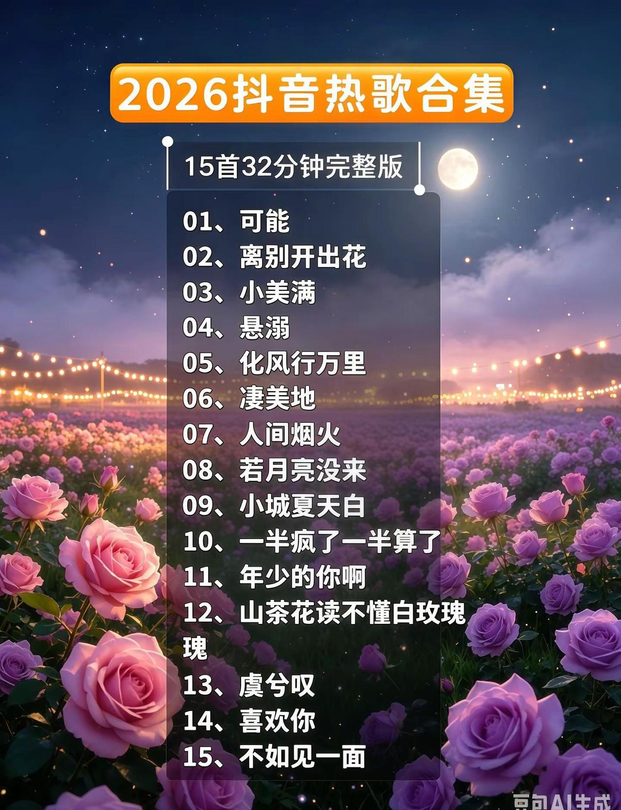 01、可能02、离别开出花03、小美满04、悬溺05、化风行万里06、凄美地07