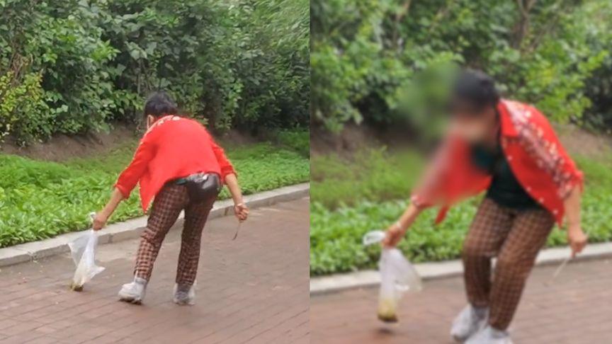 【大姐在公园空地洒粪护菜，引正锻炼的大爷大妈愤怒：都第3次了】7月14日，黑龙江