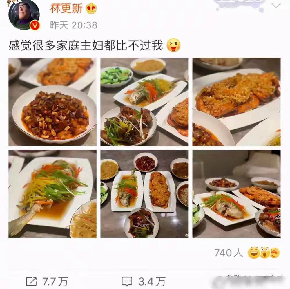 林更新:感觉很多家庭主妇都比不过我
林更新这是要向全网的家庭主妇发起挑战吗？晒了