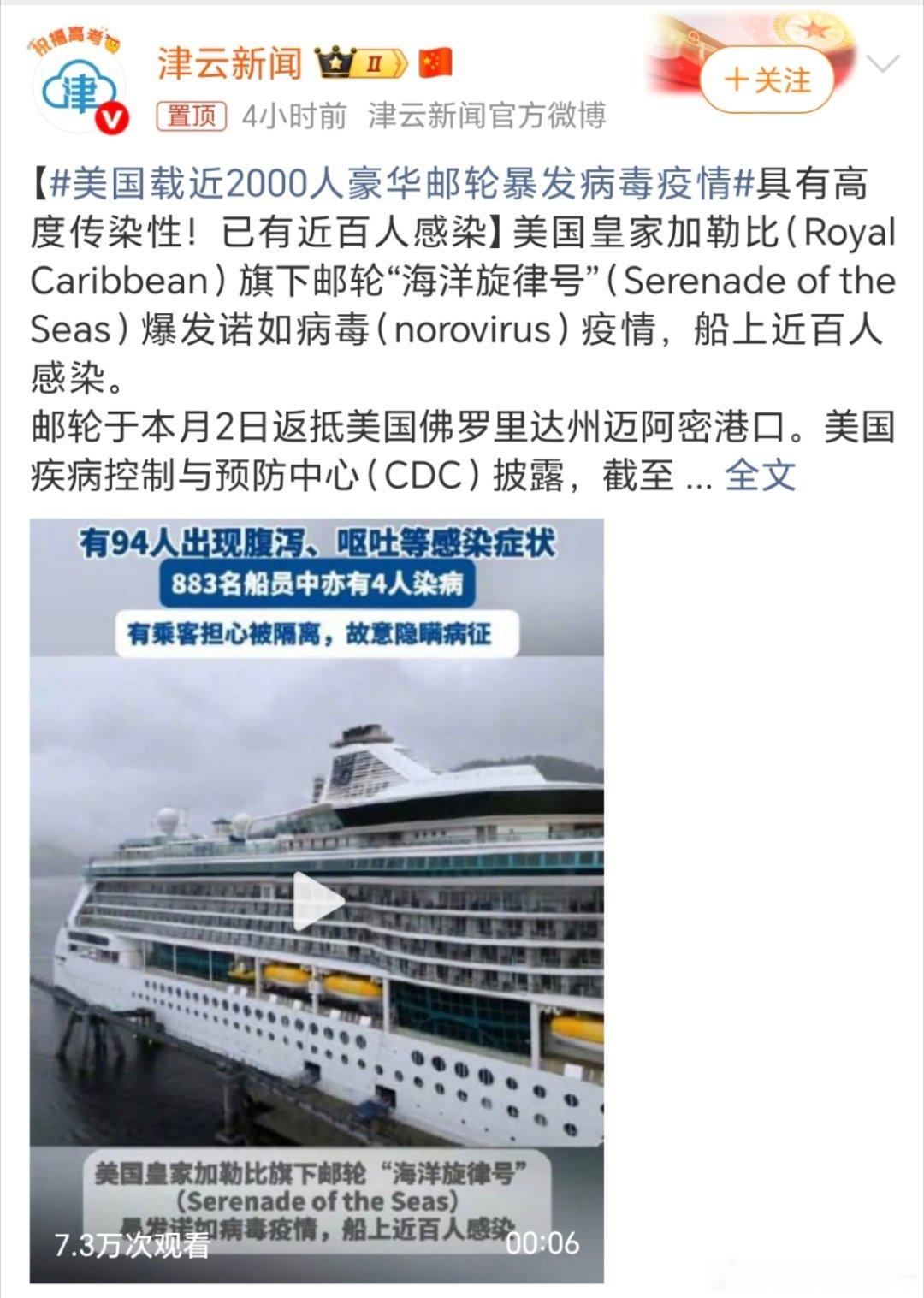 美国载近2000人豪华邮轮暴发病毒疫情又拿这么多人做实验🧪了，真的是[黑线][