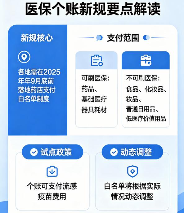 💢医保个账新规试点流感疫苗可支付，但严禁食品化妆品。问一个扎心的问题：你卡里那