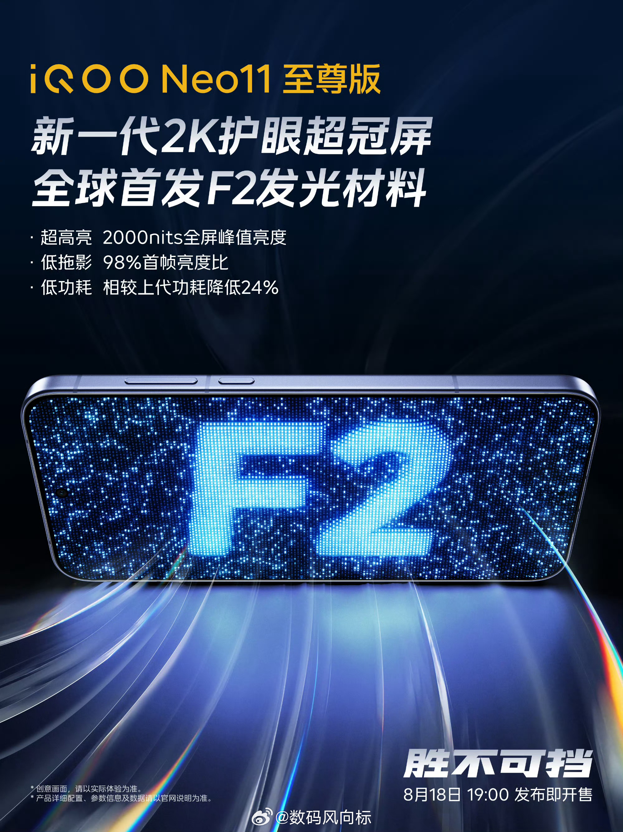 iqoo 【iQOO Neo11 至尊版全新一代2K护眼超冠屏，全球首发F2发光