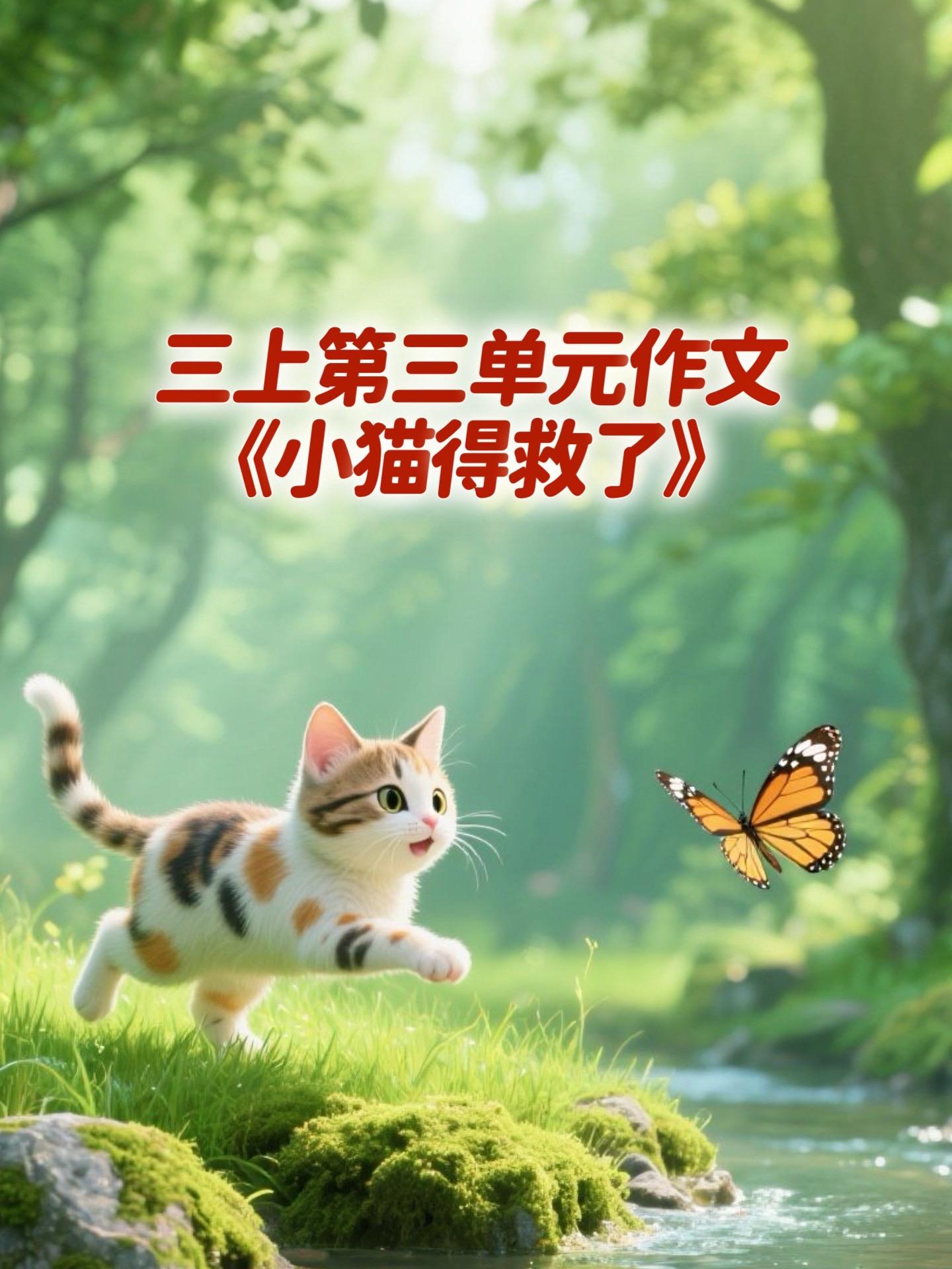 《小猫得救了》 优秀范文。家长必读，小学三年级上册第三单元习作《我来编...