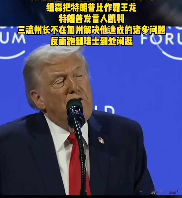 加州州长纽森：特朗普就是个恐龙，而且是一个霸王龙。在于其交往中，要么被它吞噬，要