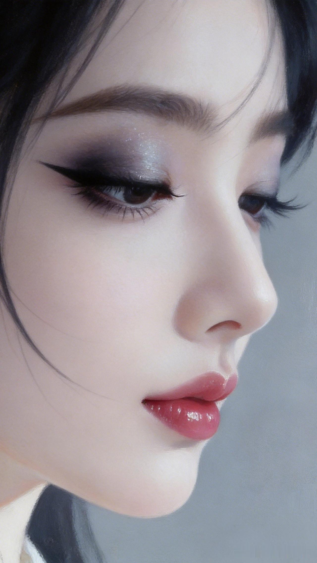 梦幻眼妆，温柔红唇，唯美少女风