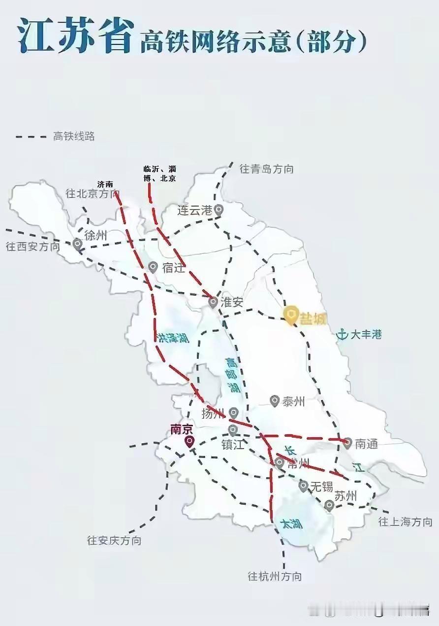 江苏高铁需要保证东西南北顺捷、流畅、不兜圈，尽可能的沟通所有县级，规划枣（庄）宿