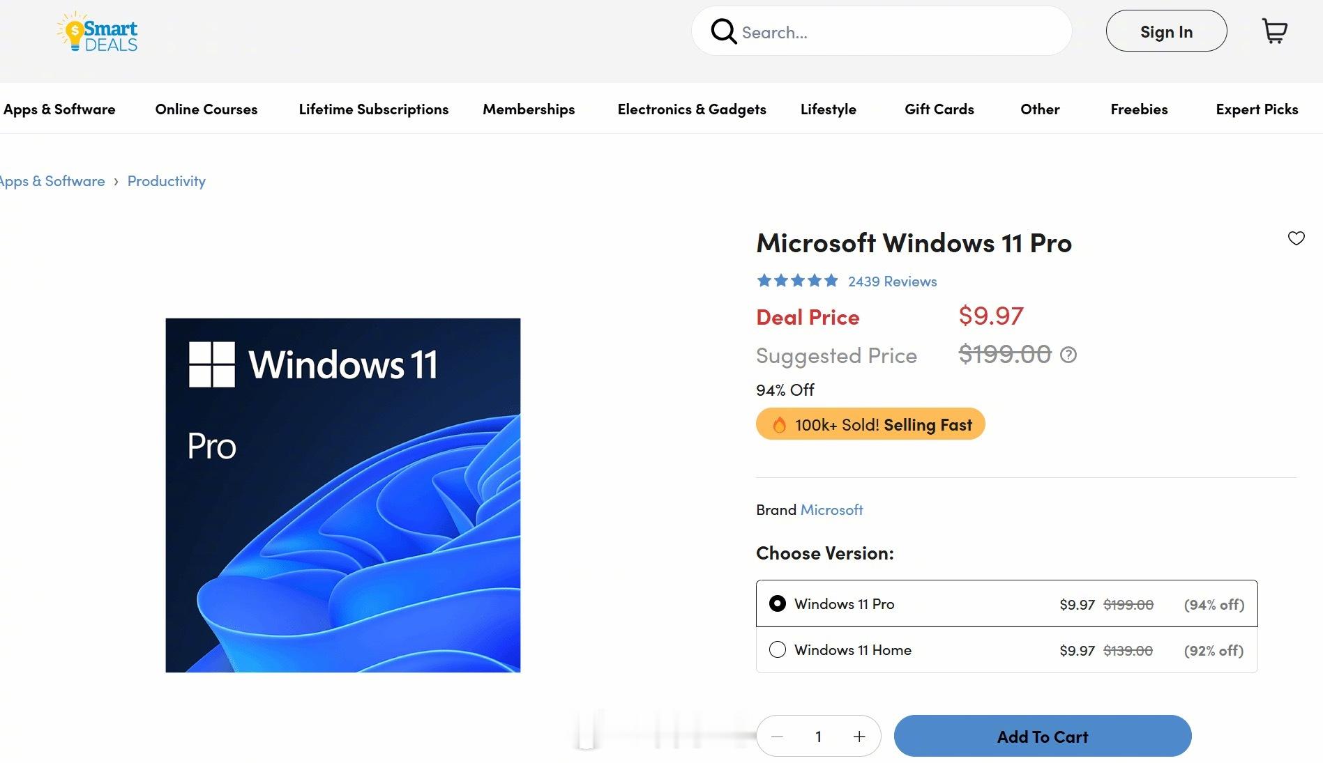 价格暴降94%，微软Win11系统优惠促销：70块钱永久入手 