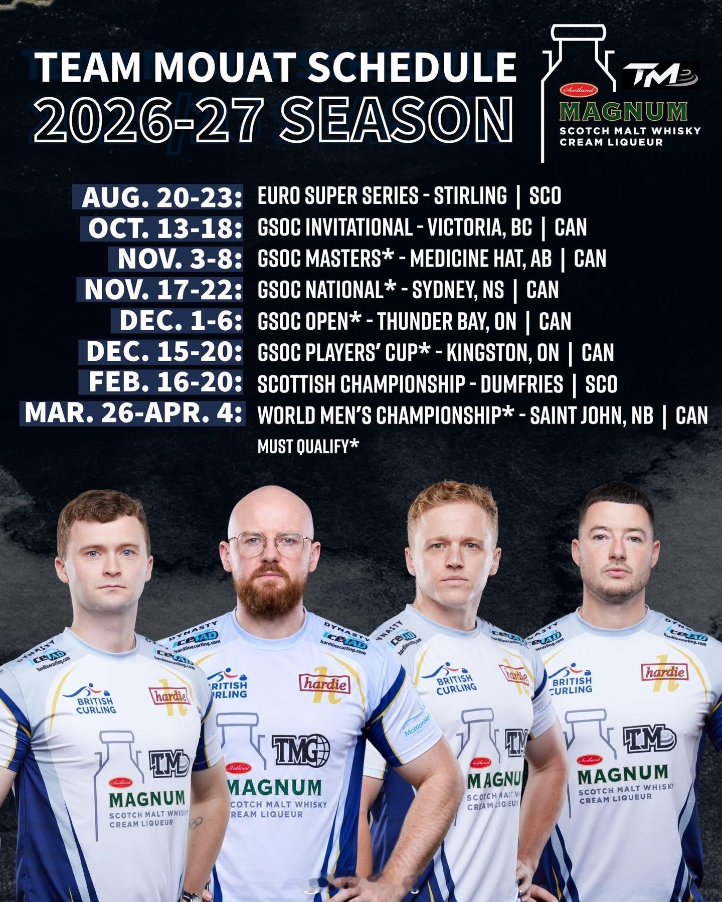 Team Mouat 本2026-2027赛季赛程！！ 