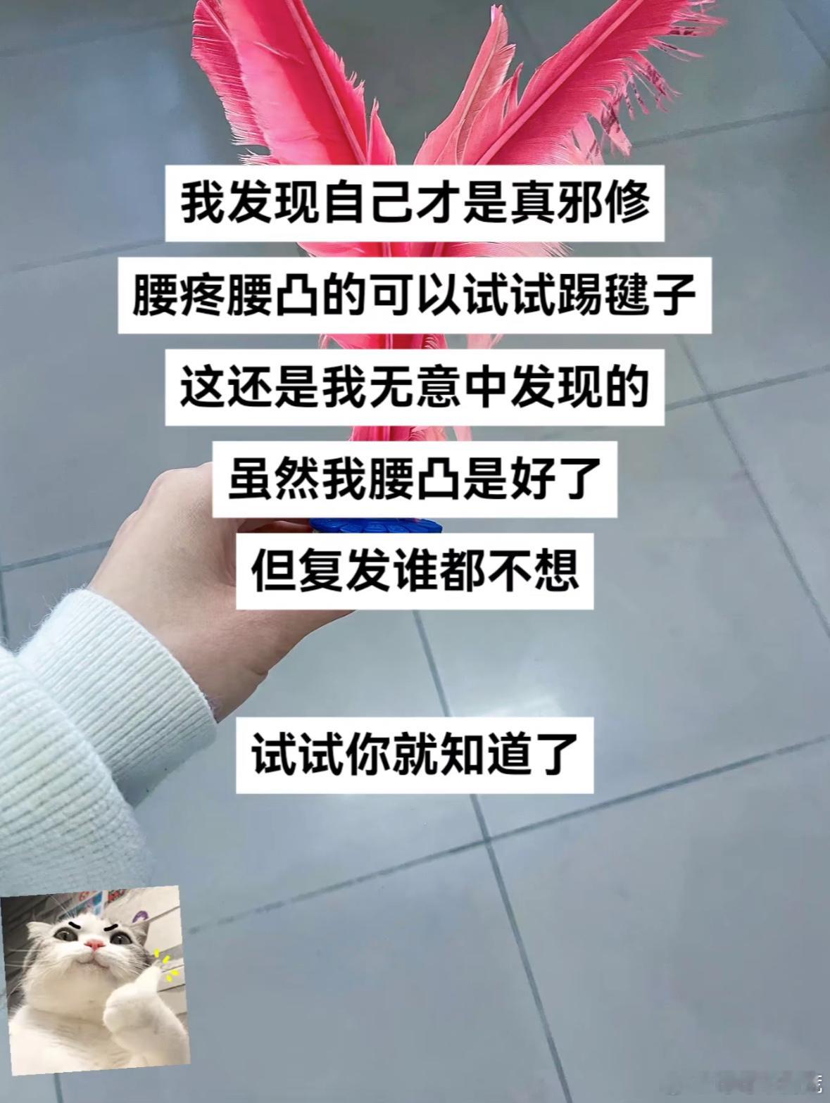 又看到一个邪修法子，踢键子可以缓解腰突