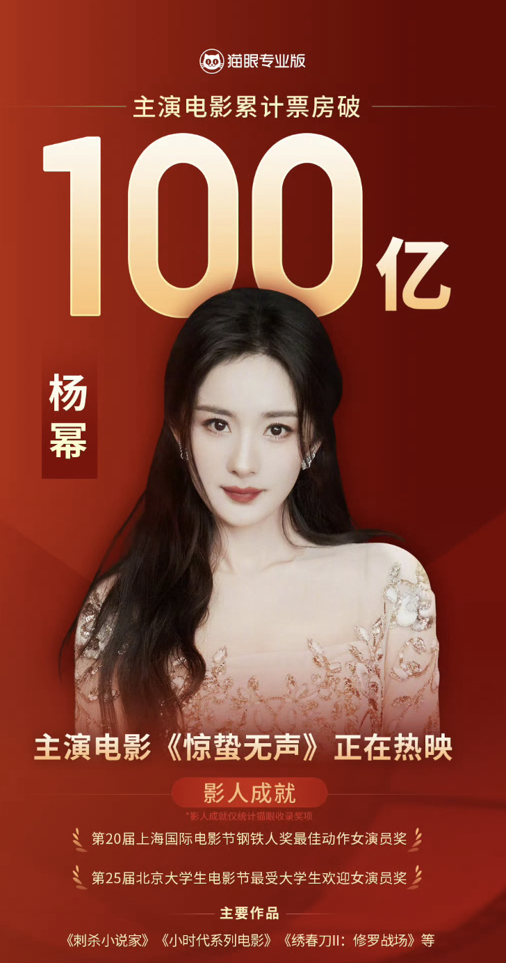 杨幂电影都破100亿了，你们评价一下 
