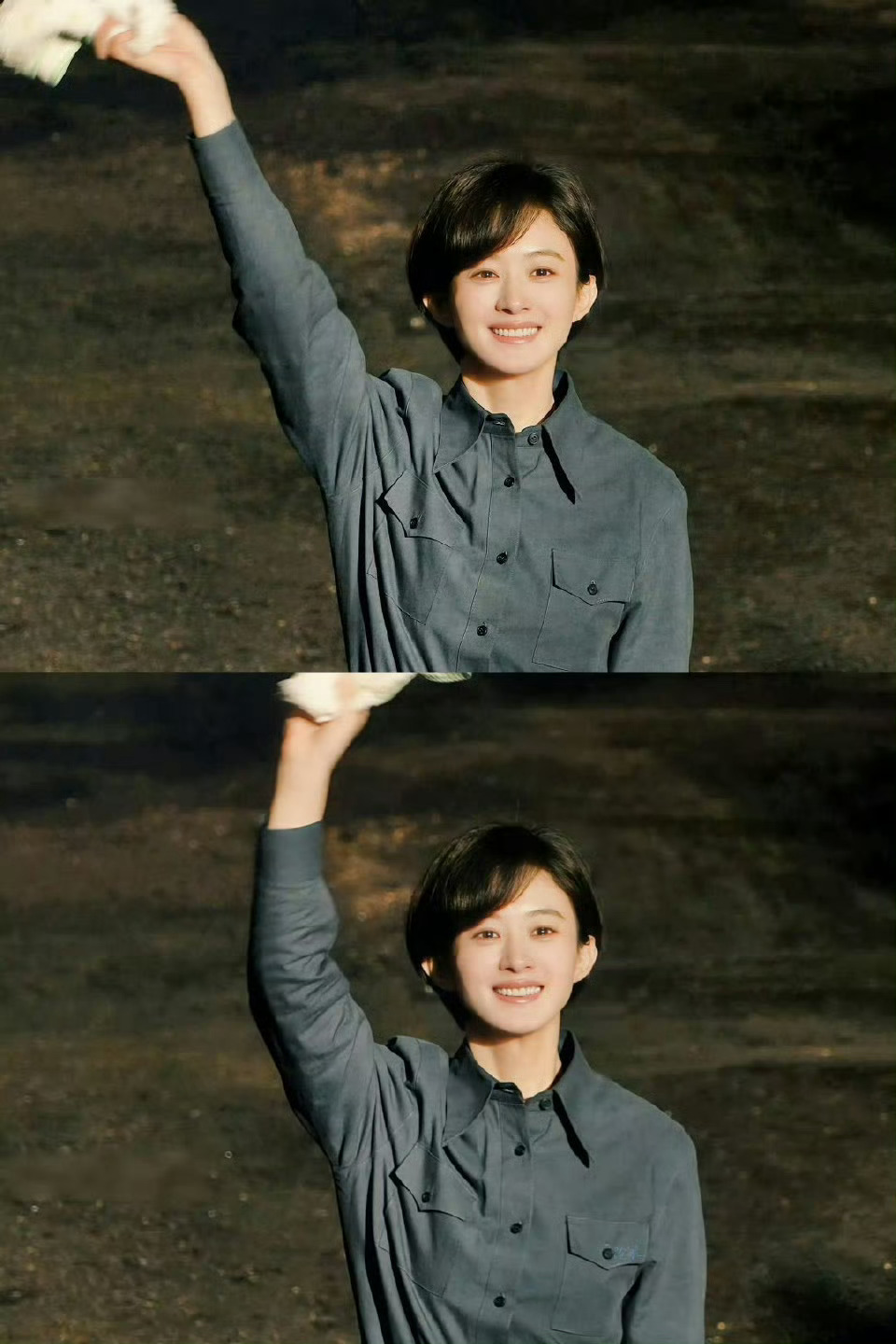 赵丽颖小城大事妆造｜赵丽颖害羞捂脸镜头一颗清俊的小白杨，蓬勃有朝气 