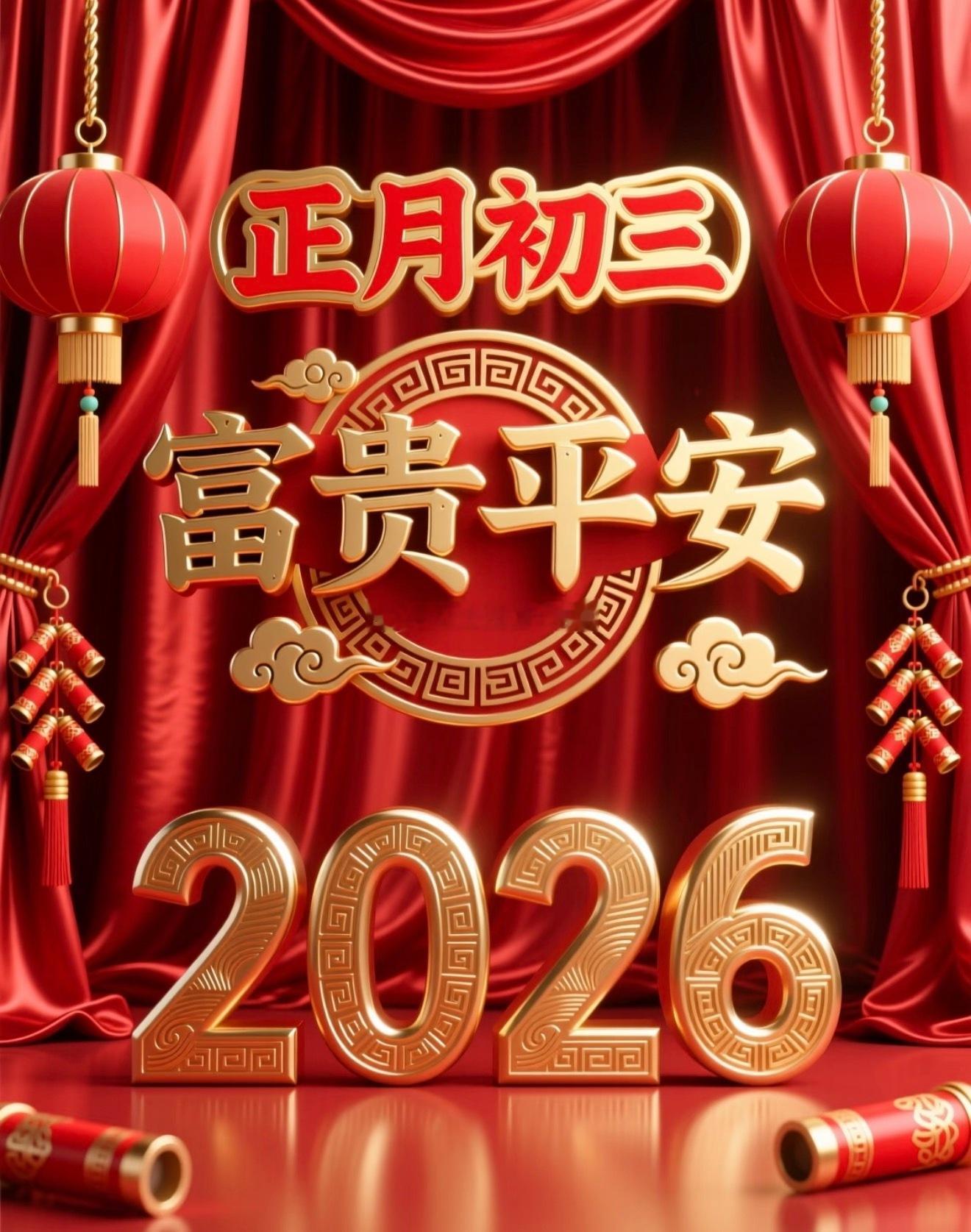 大年初三，贴上赤口，驱走口舌是非，祈愿新的一年，福气满满，出入皆平安。新年快乐正