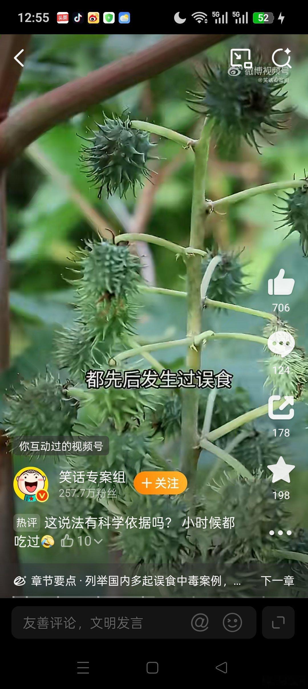 初闻蓖麻籽剧毒，网上一查暗惊呼。孩时伙伴采摘玩，两籽相斗油挤出。饭前从来不洗手，