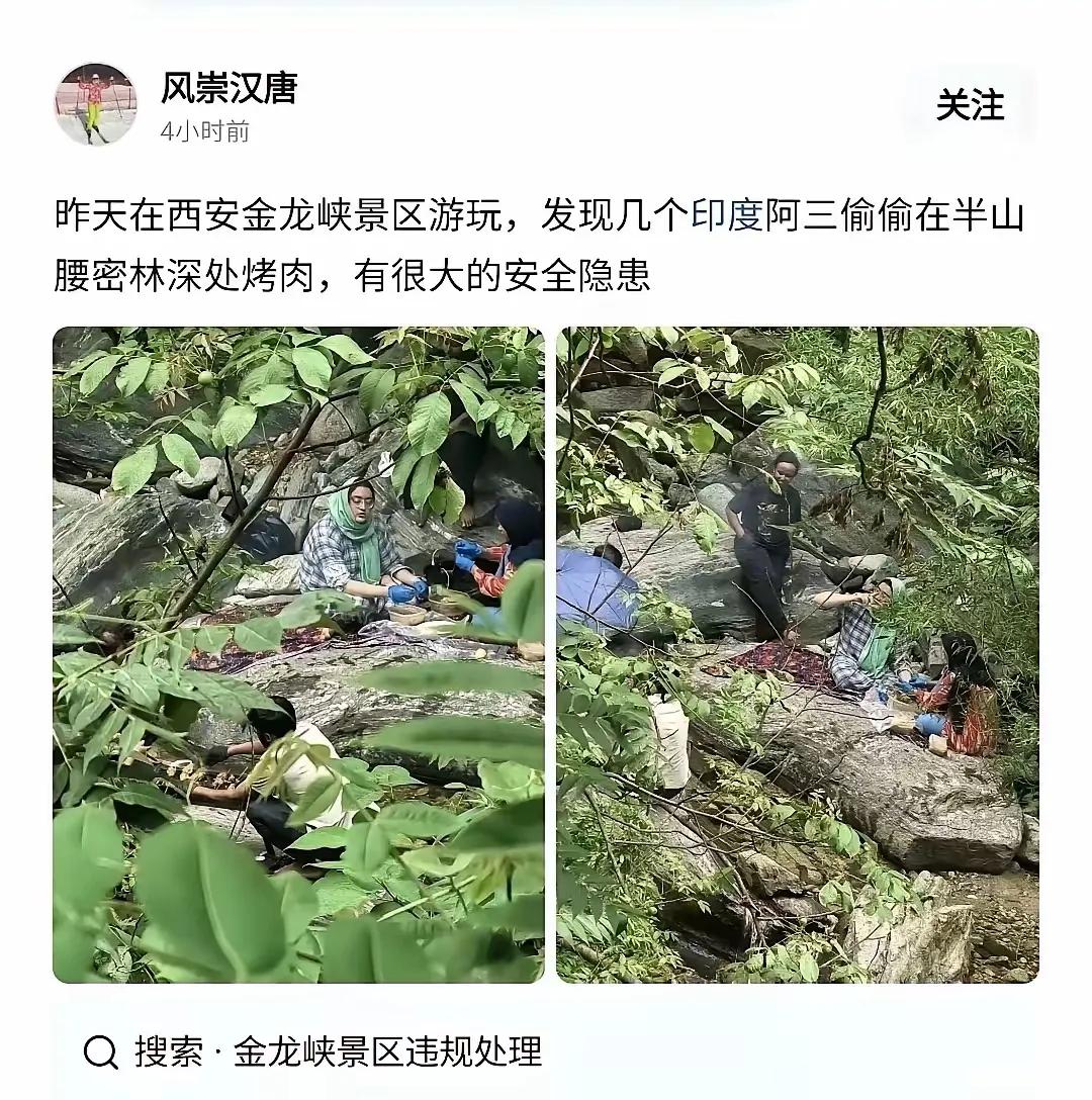 这图片一看就是现场是真实存在的，我们国家森林防火严控，景区明确规定：林区、溪谷密
