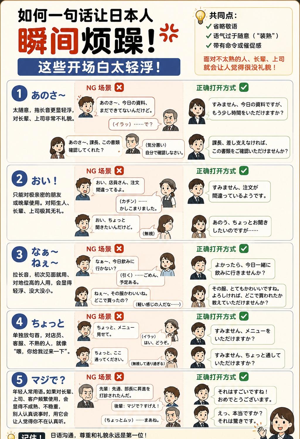 如何一句话让日本人瞬间烦躁！这些开场白太轻浮！ ​​​