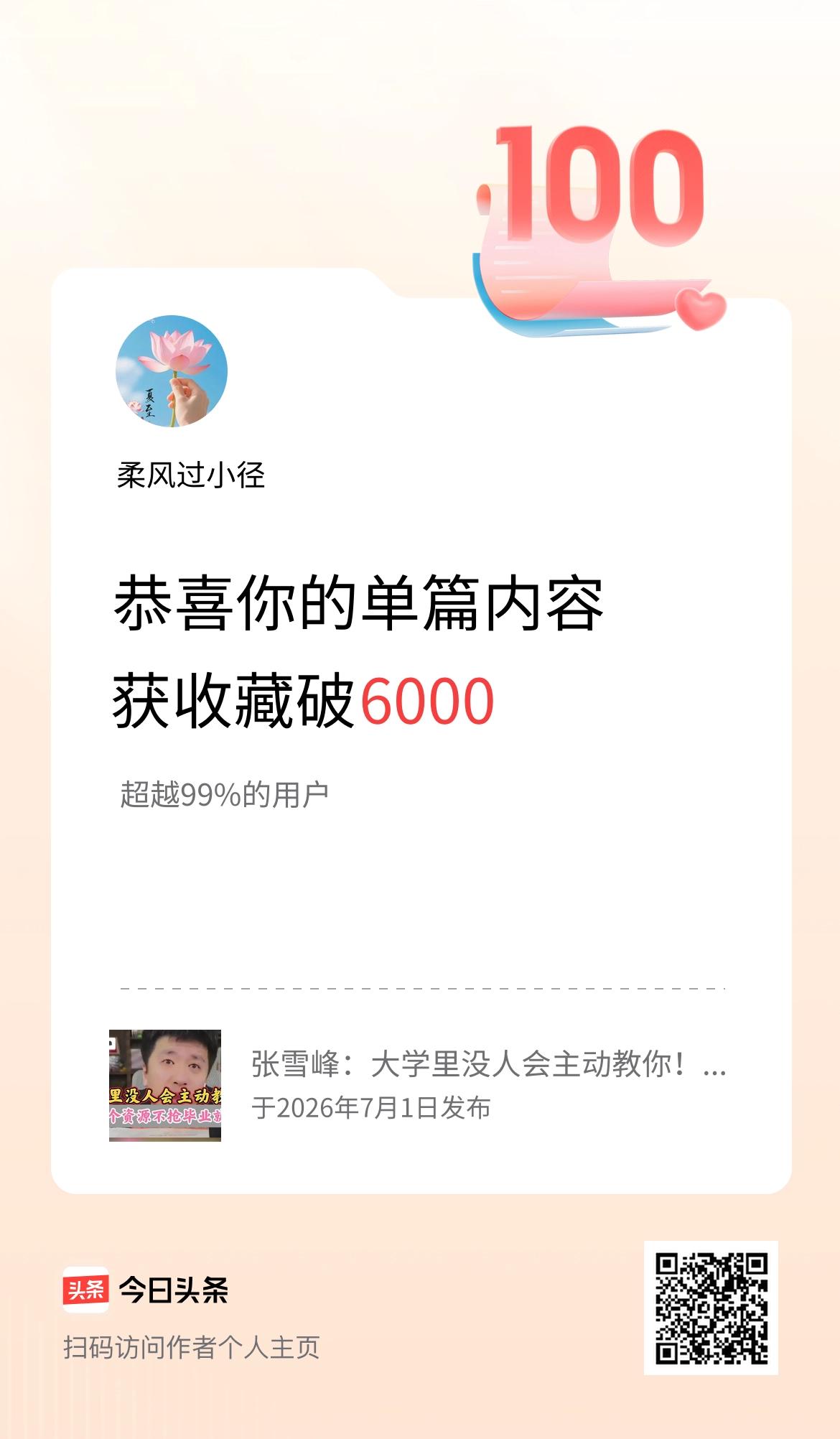 单篇内容获收藏量破6000啦！