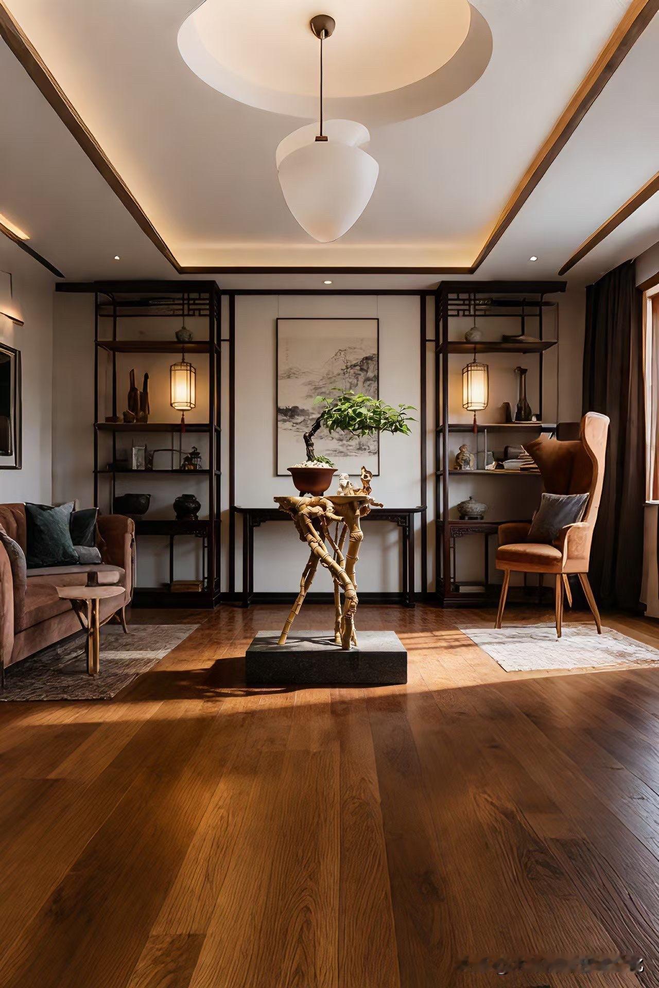 这件花几，不像“做出来”的，更像“长出来”的。

小叶黄杨的根料，本就带着岁月的