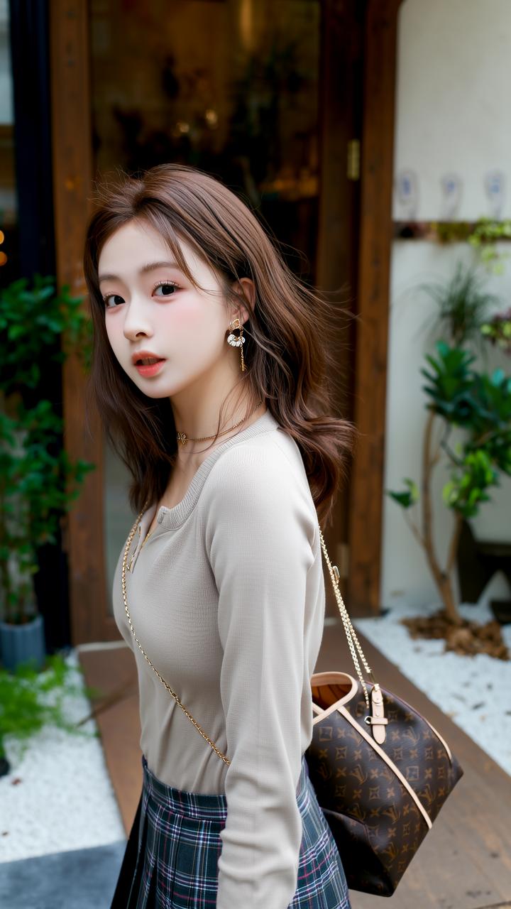 温柔甜美的穿搭，秋日暖阳下的少女心