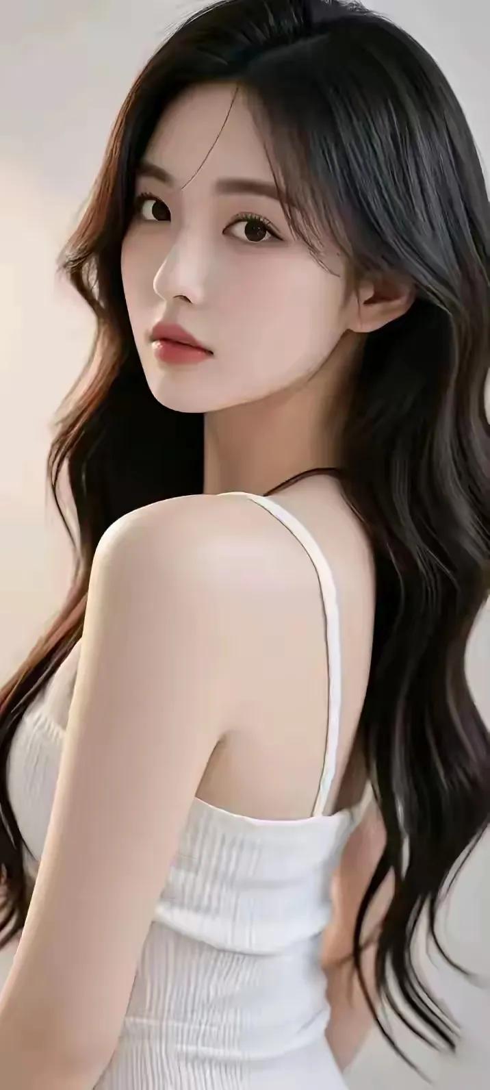 长发飘飘，温柔如水。