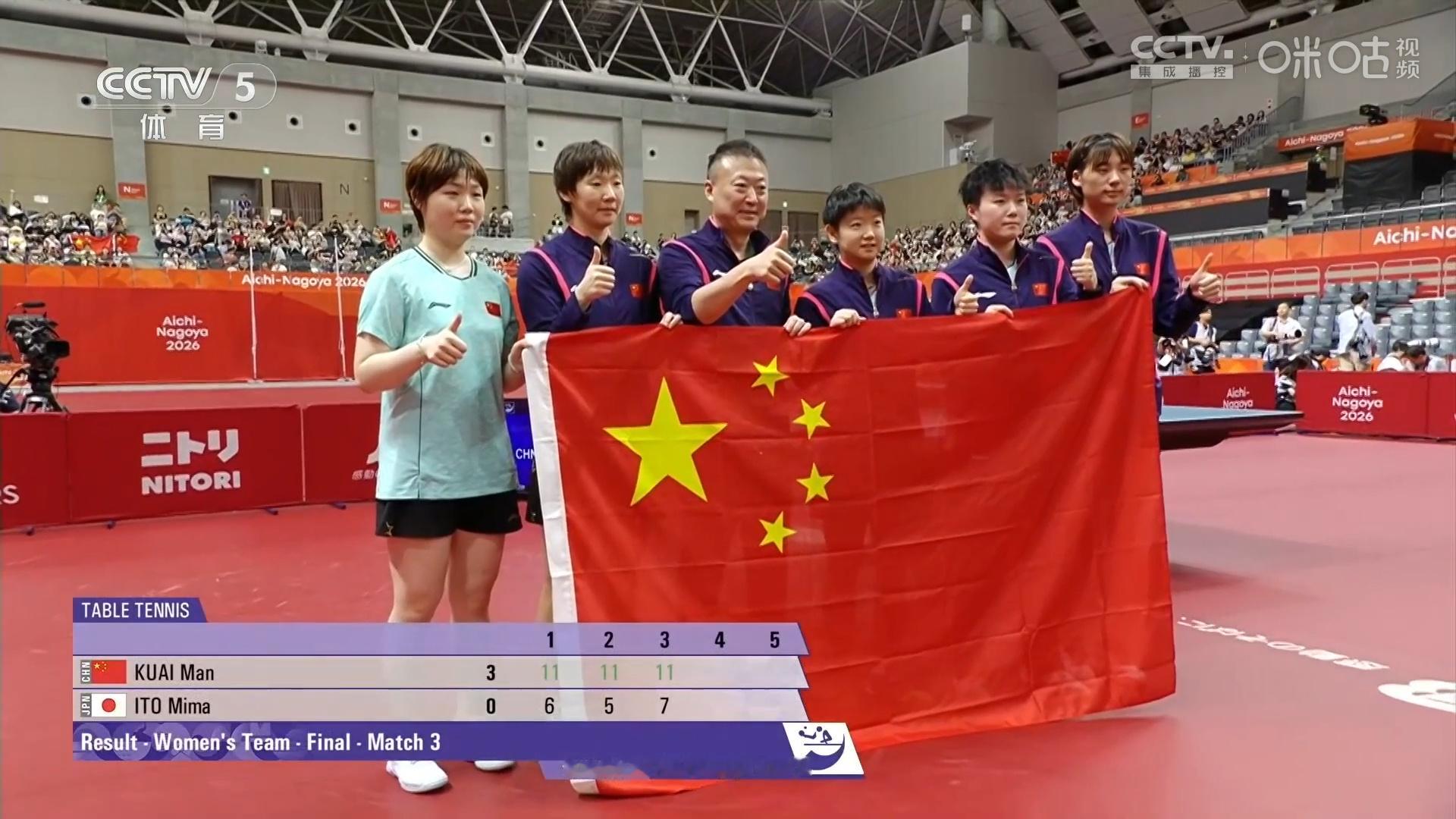 国乒女团3-0横扫日本，六连冠到手！稳稳的很安心！🇨🇳国乒女团六连冠国乒女团