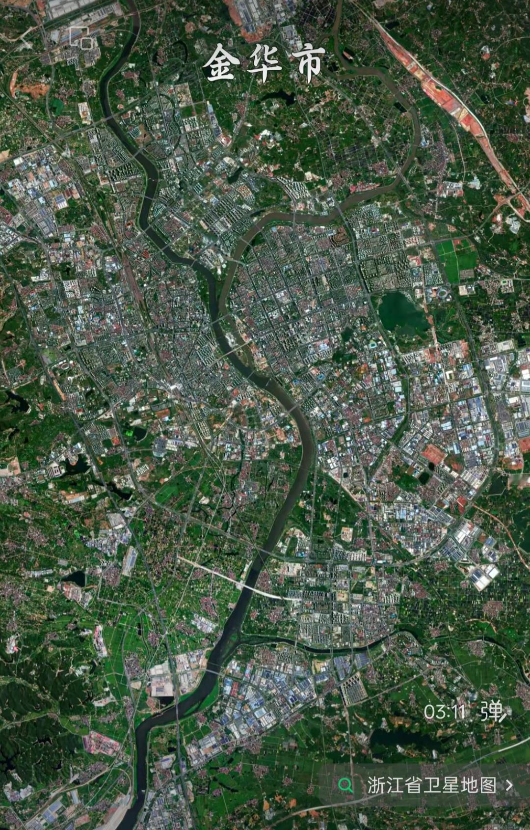 浙江省金华市高清卫星图