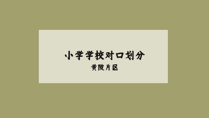 黄陂区小学对口学校片区划分