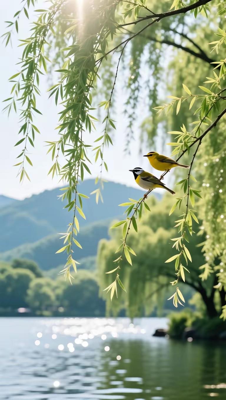 平平平仄）春风轻拂，
仄仄仄平）夏雨及时。
横批：《春风与夏雨》