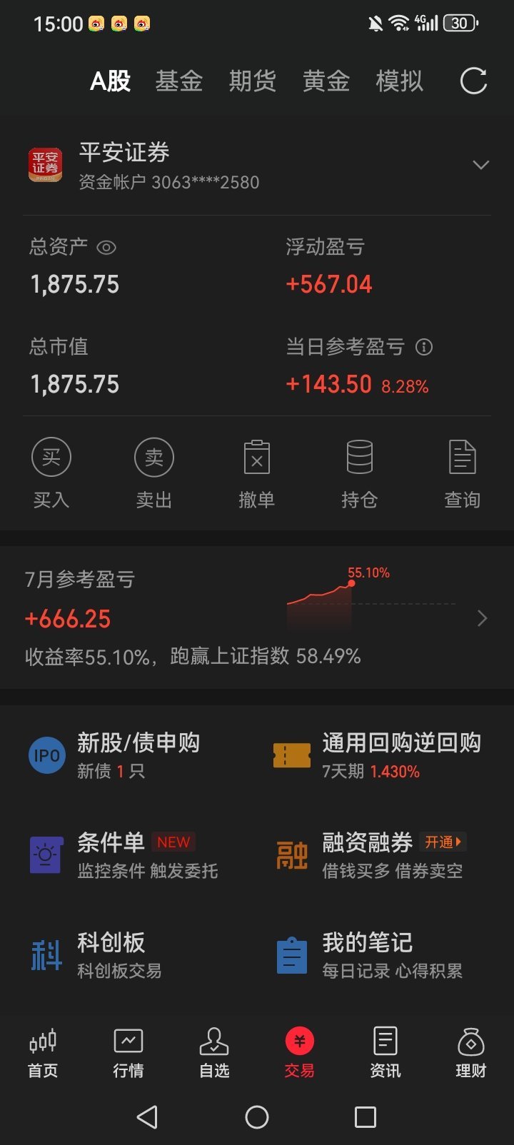 轻仓的时候，收益率高得吓人，重仓的时候，亏得要命！花花星语