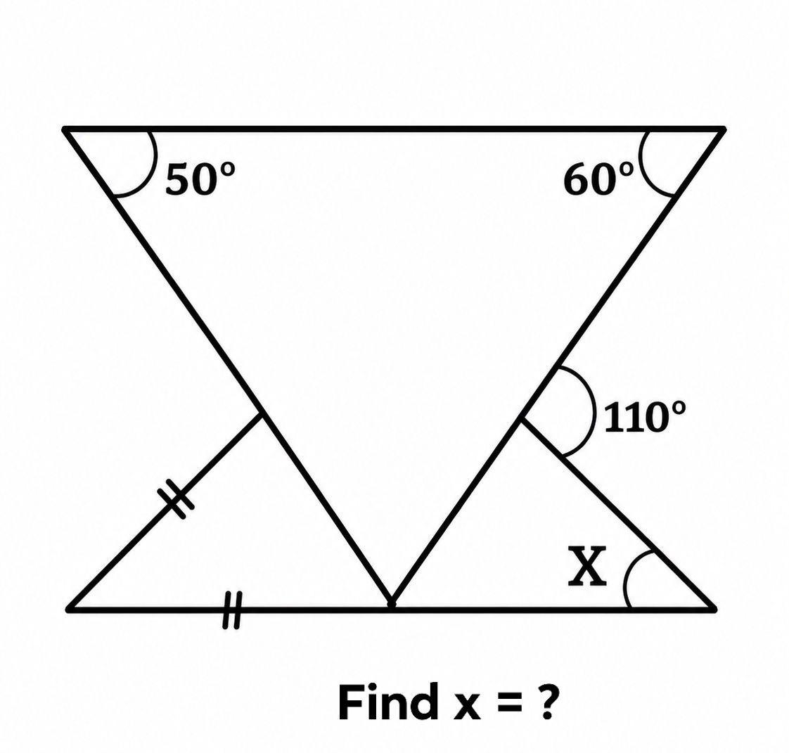 考考你的数学好不好，已知这些条件，你能算出x=多少吗？