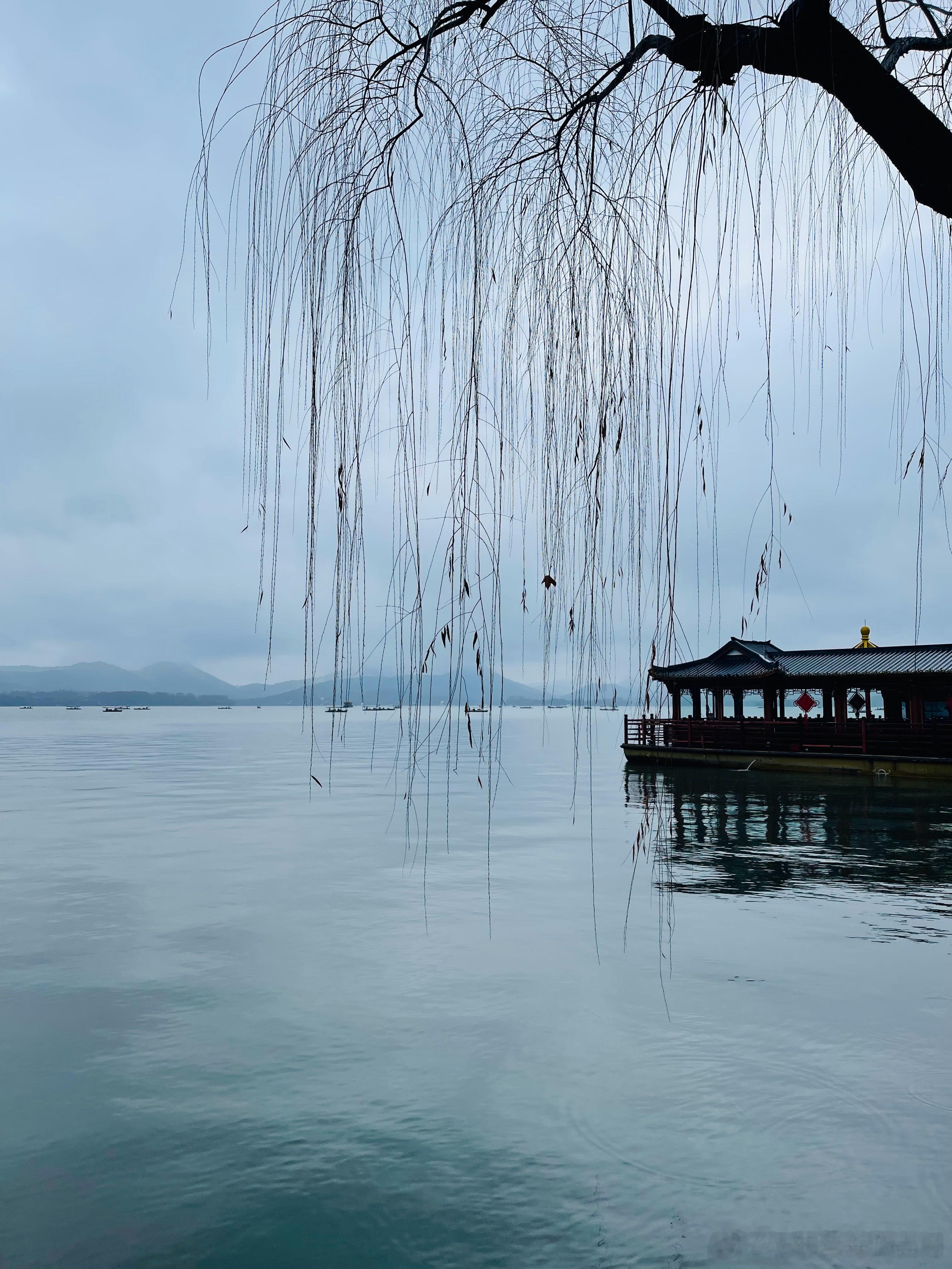 西湖来过很多次，第一次遇上这种烟雨朦胧，果然晴西湖不如雨西湖[哈哈]一个十分浪漫