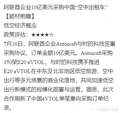 低空经济方向迎来超级大利好，今天也要重点观察一下 ​​​