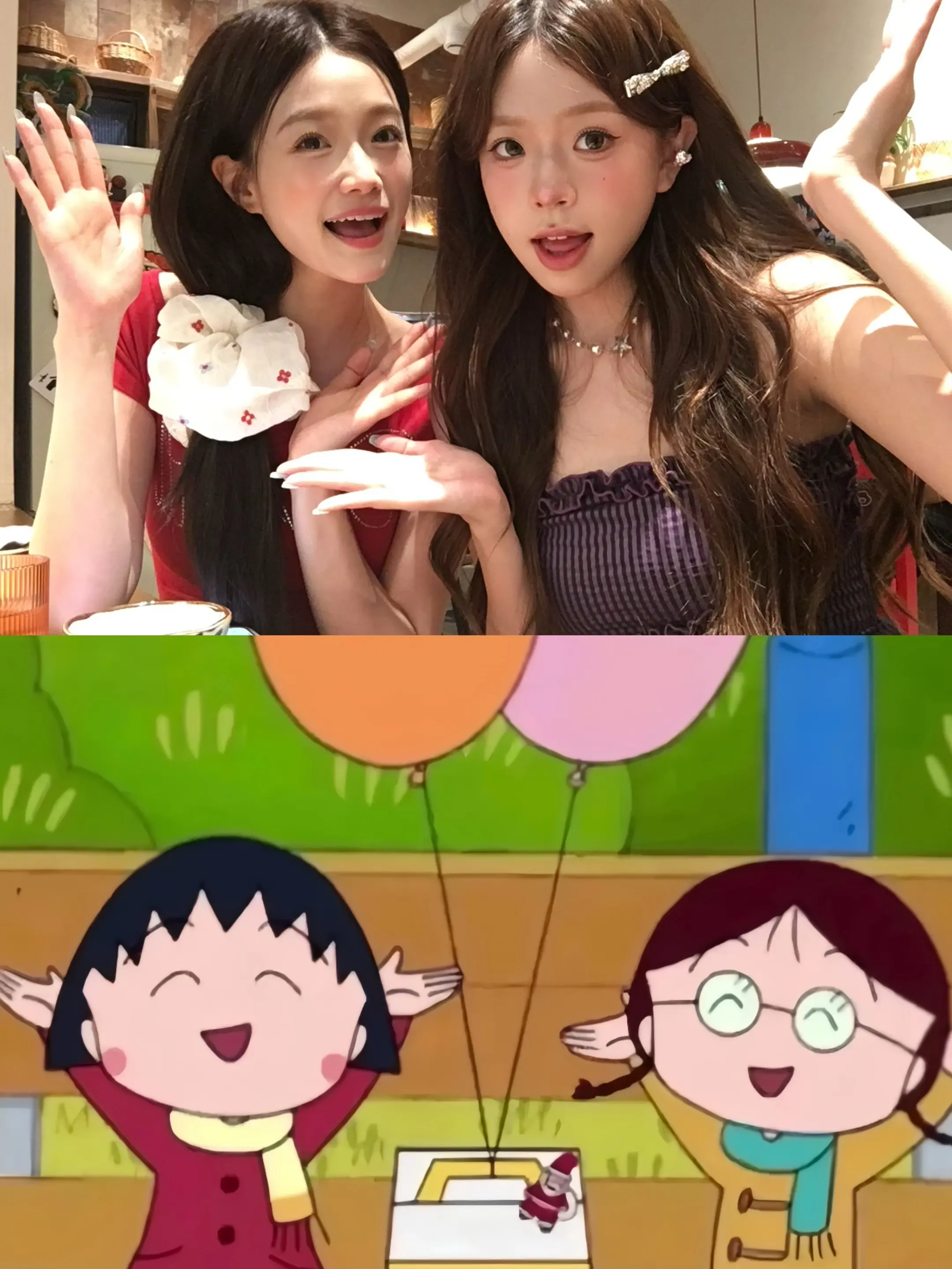 好朋友合拍姿势还得看丸子和小玉～