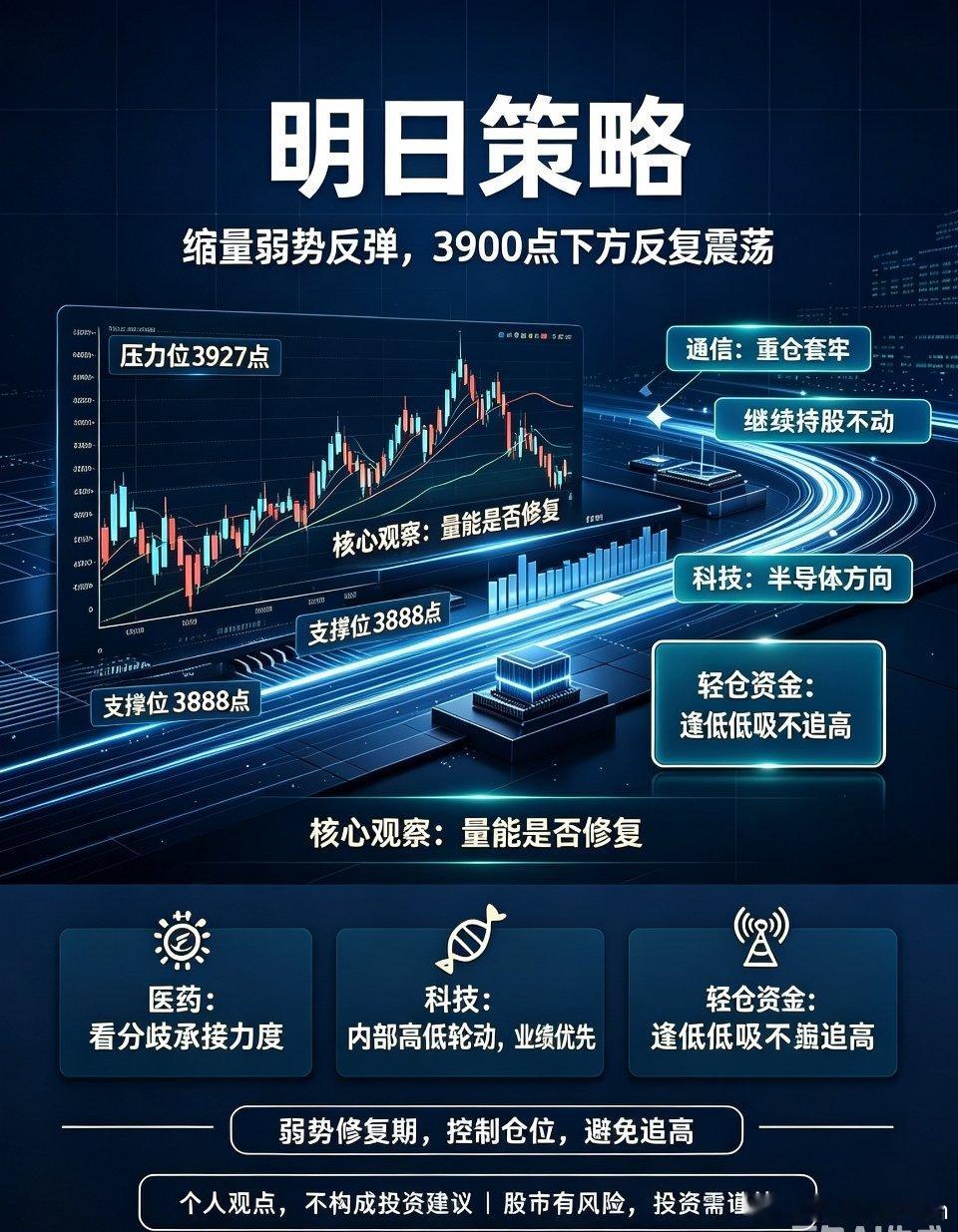 明日盘面策略：弱势震荡修复，抓分歧主线、低吸不追高回顾今日整体盘面，大盘走出典型
