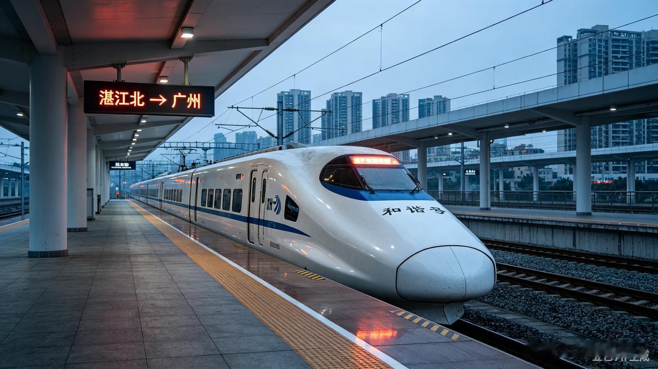 有位家住海东（坡头区）的朋友，家就在广湛高铁途经坡头段的边上，站在客厅里就能瞧见