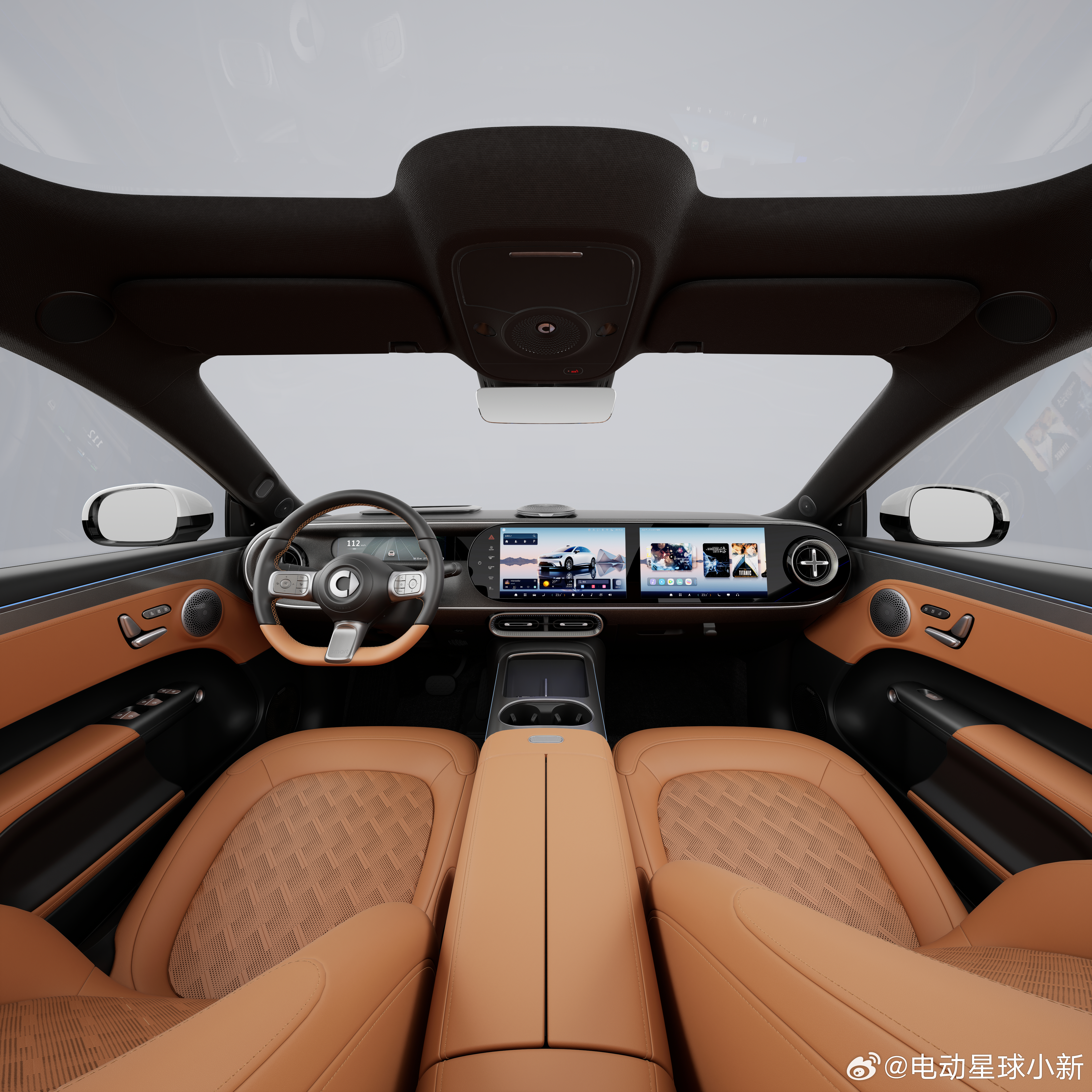 smart 精灵 6 号内饰图来了一共有三款内饰，这个黄色真的很吸睛；迪奥同款千