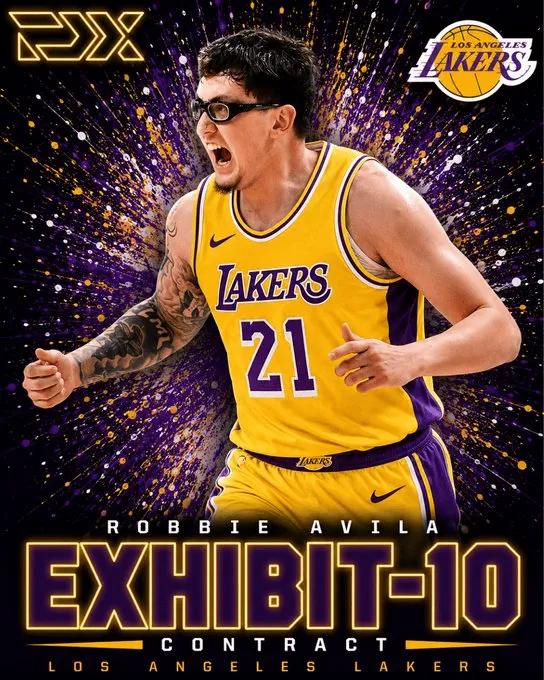 湖人与网红内线阿维拉签下Exhibit 10合同
06月26日讯，据DraftE