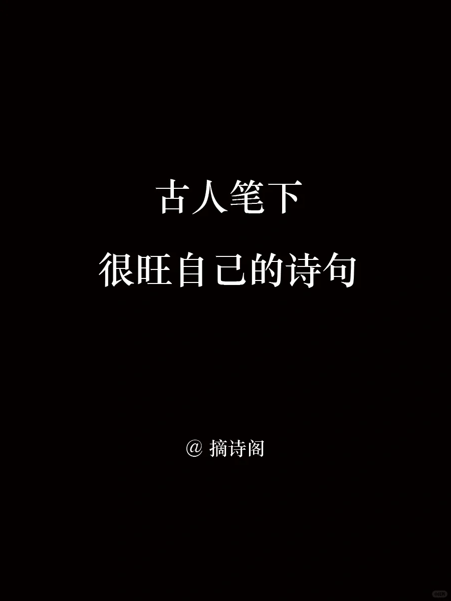 古人很旺自己的诗词
