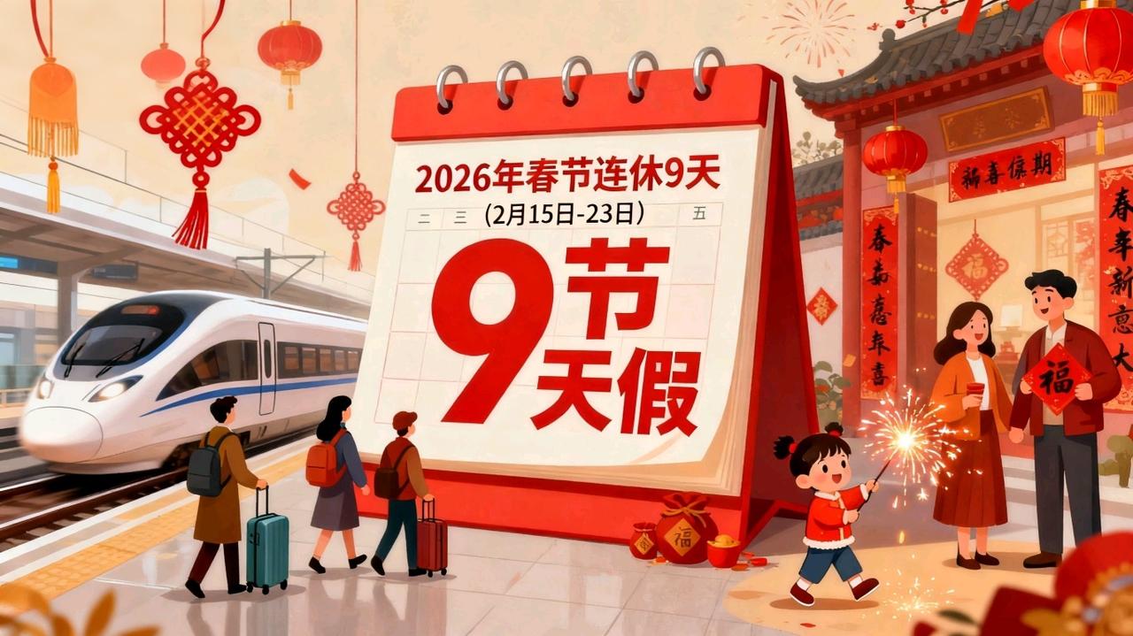 炸裂！2026年放假安排出炉：春节连休9天，爽感与考验并存
“春节休9天！”国务