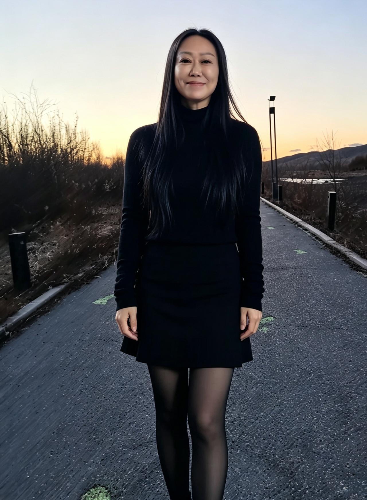 野径通幽向远岑，寒芜漫野气萧森。
玄衣独立晴光里，不负山河一寸心。