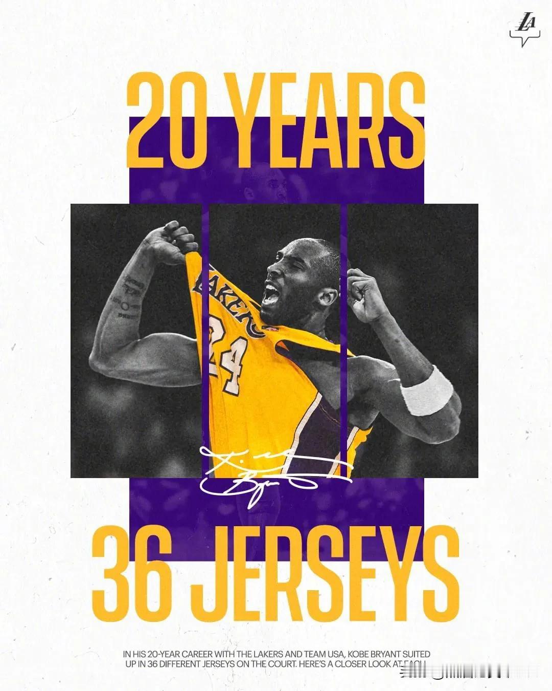 科比，那个最接近神的男人！
20年生涯，36套球衣 ！#8号球衣科比# #科比背