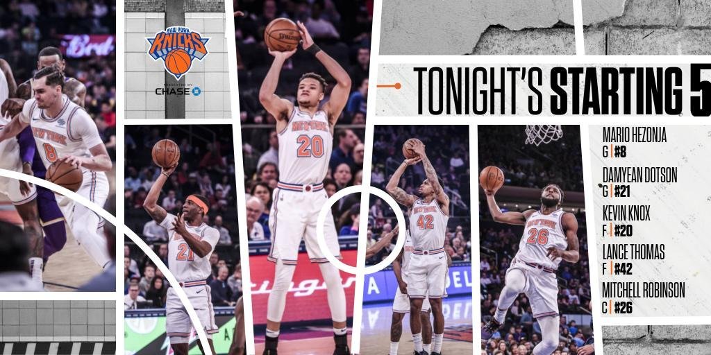 这是尼克斯上一次落后28分时的球队首发阵容nba