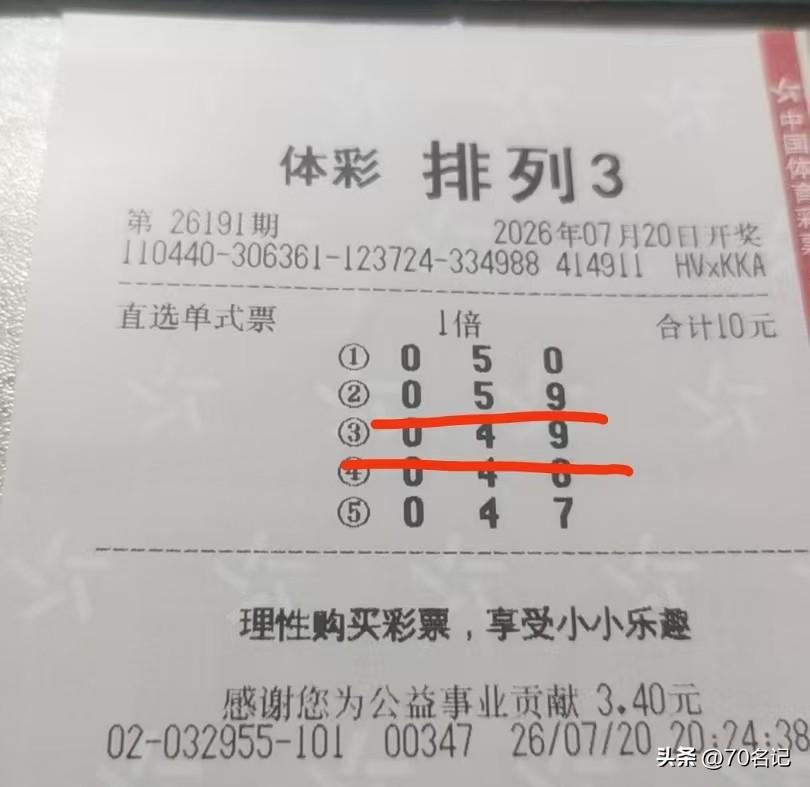 看到这张票，我对着屏幕愣了半天

今晚排列三开奖号：069。

我买的什么？看图