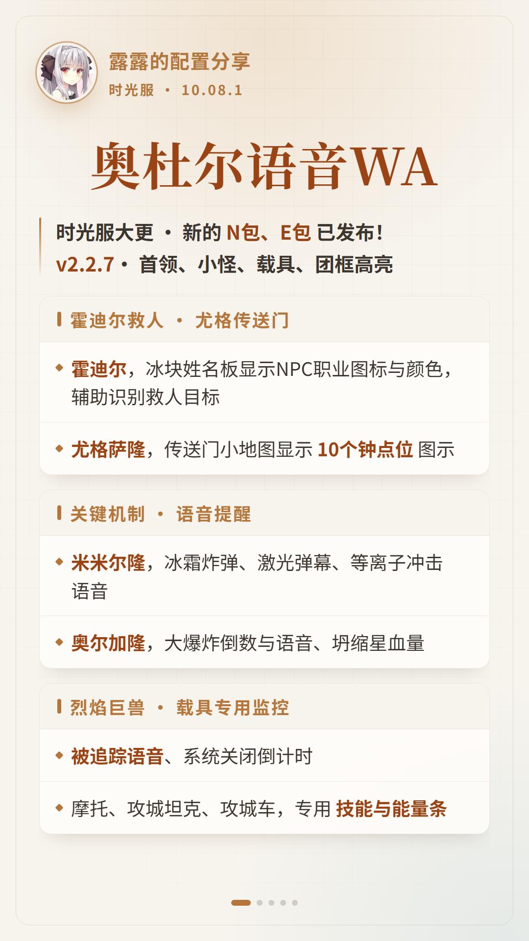 【露露】时光服大更，更新奥杜尔语音WA.10.08.1，时光服大更 ✨...