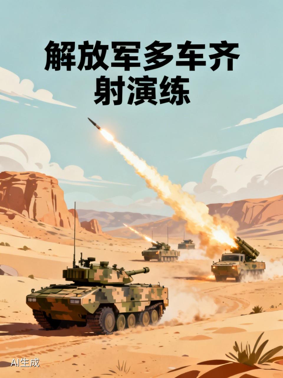 解放军的多车齐射演练意义非凡。以东风 17 多车齐射为例，在火箭军野外训练场开展