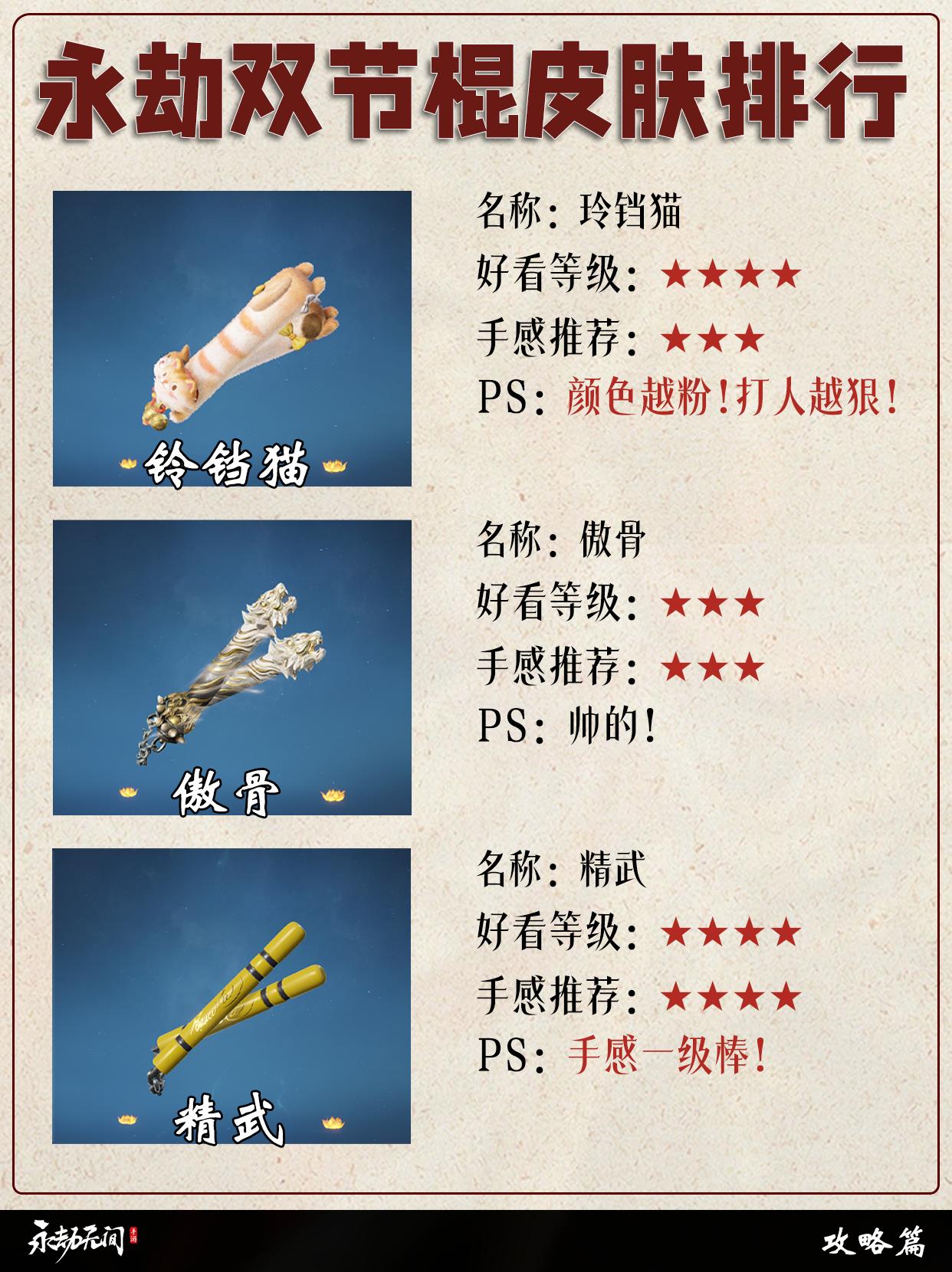 永劫双节棍皮肤排行。