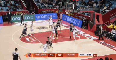 萨林杰的中投也太极限了。吉林男篮vs广东男篮广东宏远