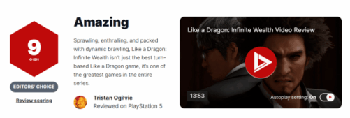 如龙8 IGN 90分IGN评 如龙8 是系列至今最好作品