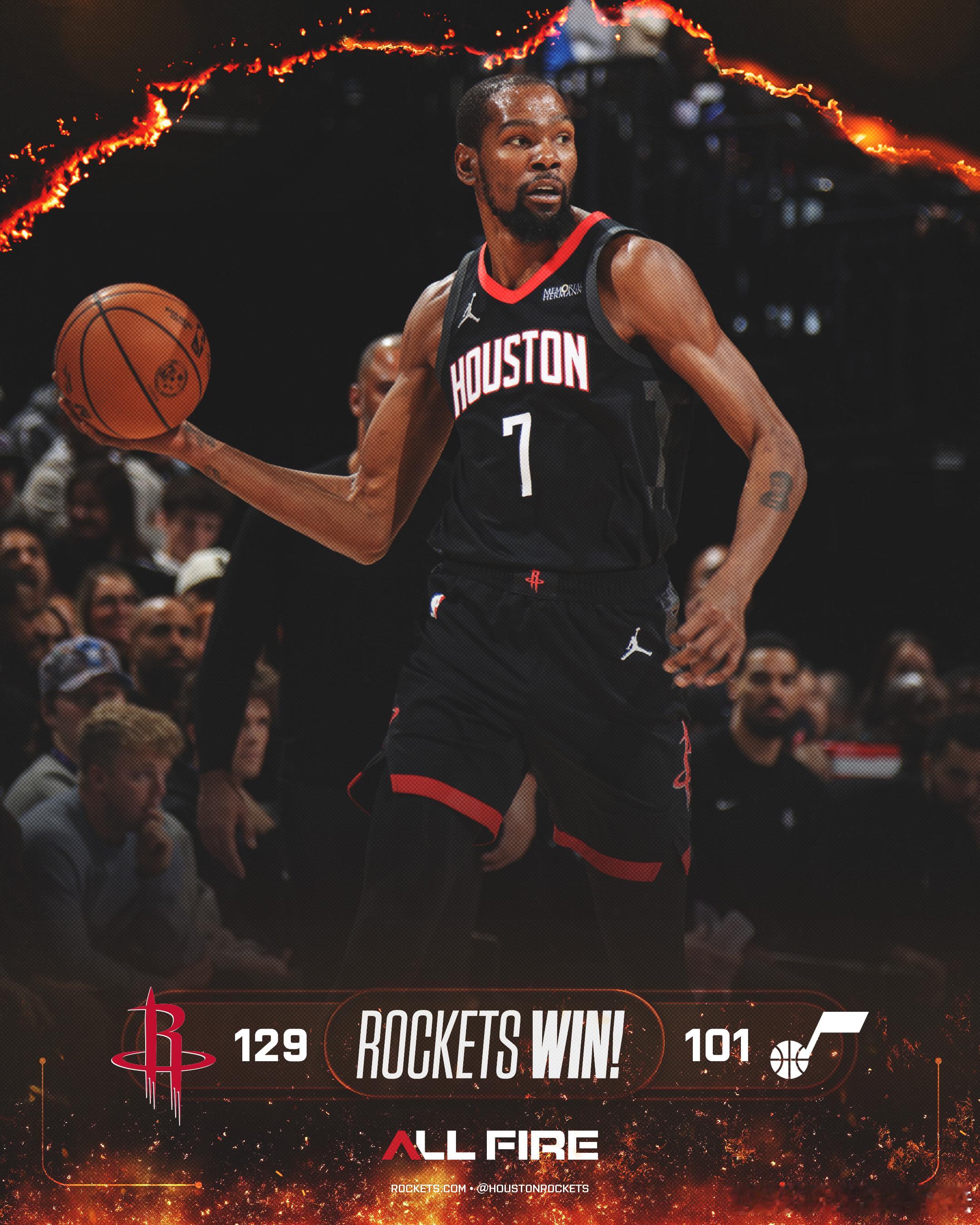 一场28分的大胜！KD三节打卡高效25分今日火箭vs爵士全场回放：ez33.cc