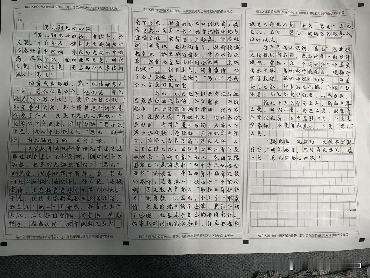 705分屏蔽生湘阴一中黎启航满分作文《男儿到死心如铁》赏析：错了两个选择题，仍斩